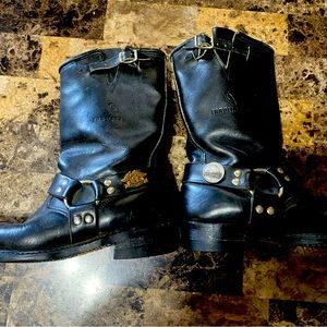 Carolina boots Harley Davidson emblems black oil resistant Mens 9 / Woman’s 11